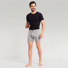Men's Grey Regular Fit Solid Trunks, मिश्रित हल्का ग्रे, small