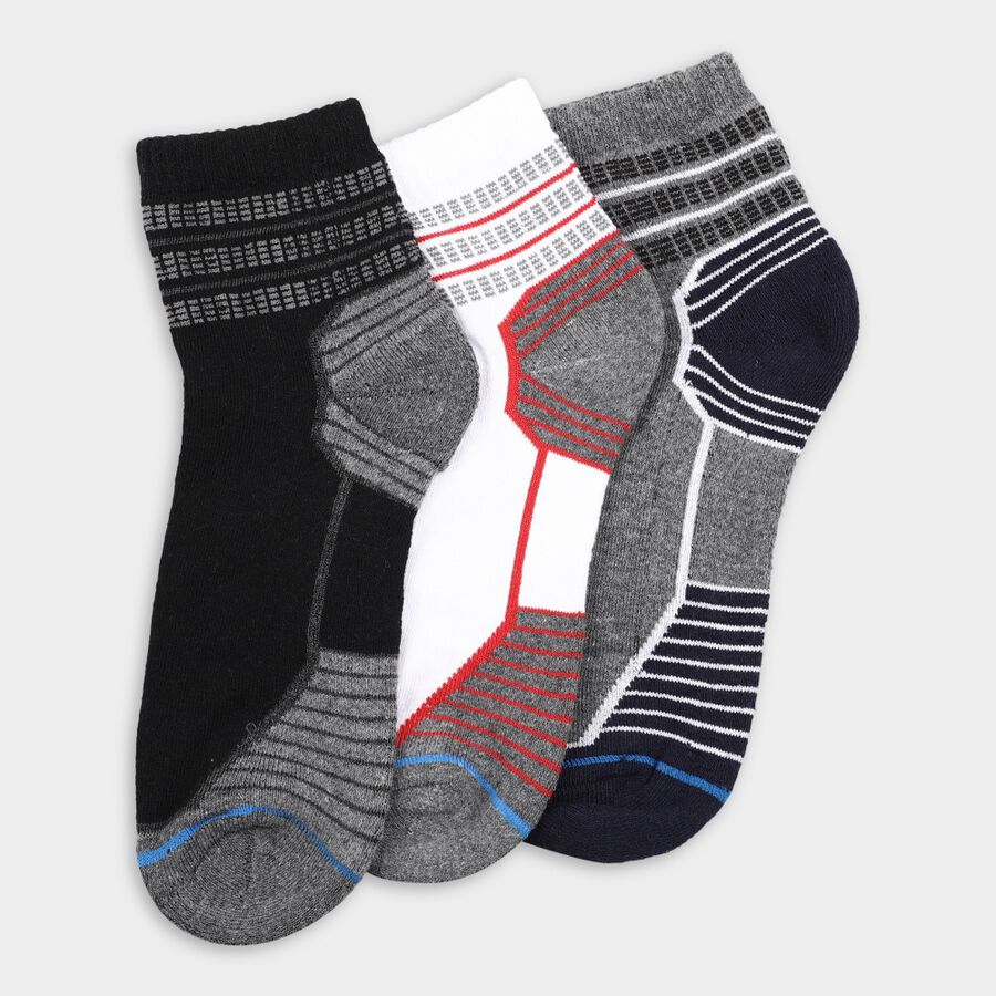 Men's Socks (Pack of 3), मिश्रित हल्का ग्रे, large image number null