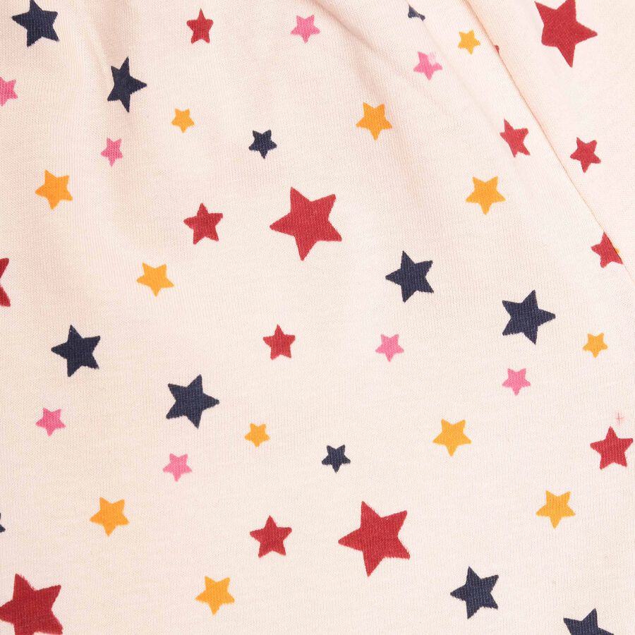 Infants Cotton Printed Night Suit, Peach, large image number null