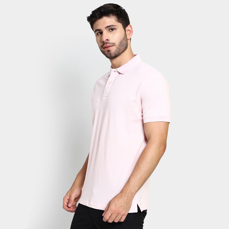 Men's Collared Half Sleeves T-Shirt , गुलाबी, large image number null
