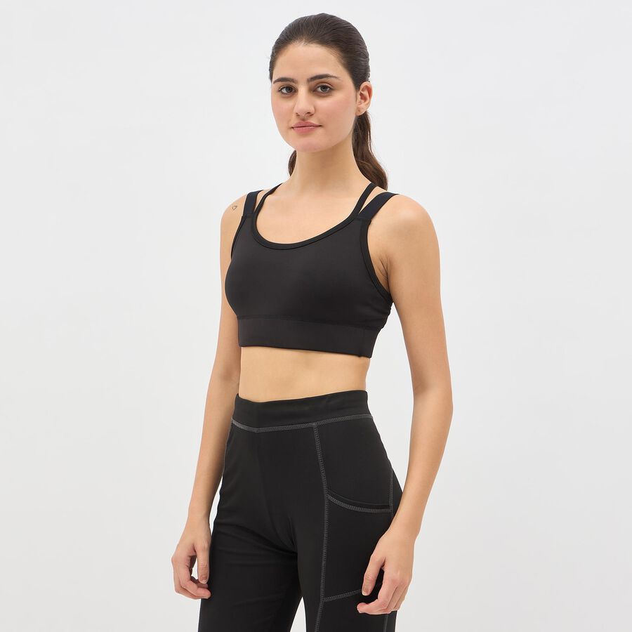 Ladies' Sports Bra, काला, large image number null