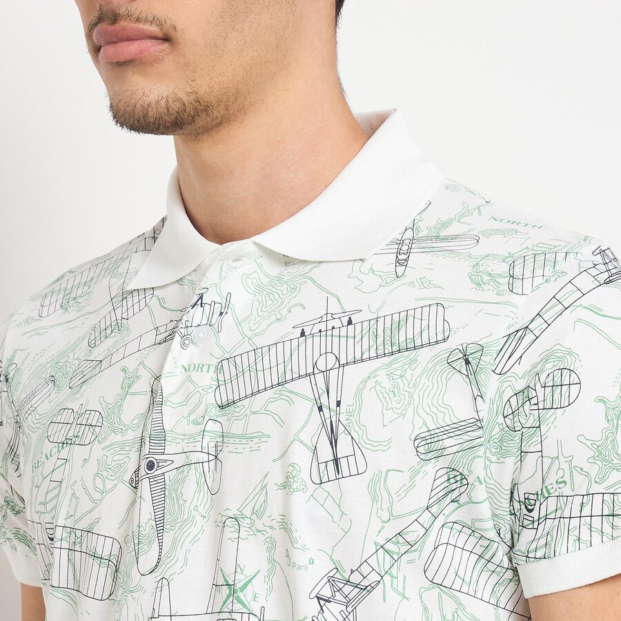 Men's 100% Cotton Collared Half Sleeves T-Shirt , हल्का हरा, large image number null