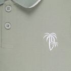 Boys' Light Sage Green Polo Neck Casual T-Shirt, Light Green, small