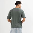 Men's Dark Sage Green Cotton Round Neck Casual T-Shirt, Dark Green, small image number null