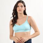 Women's Light Aqua Cotton Scoop Neck Casual Bra, Aqua, small image number null