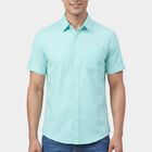 Men's Teal Classic Collar Casual Shirt, एक्वा, small