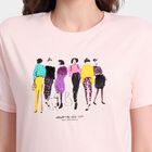 Ladies' Cotton Round Neck T-Shirt, Pink, small image number null