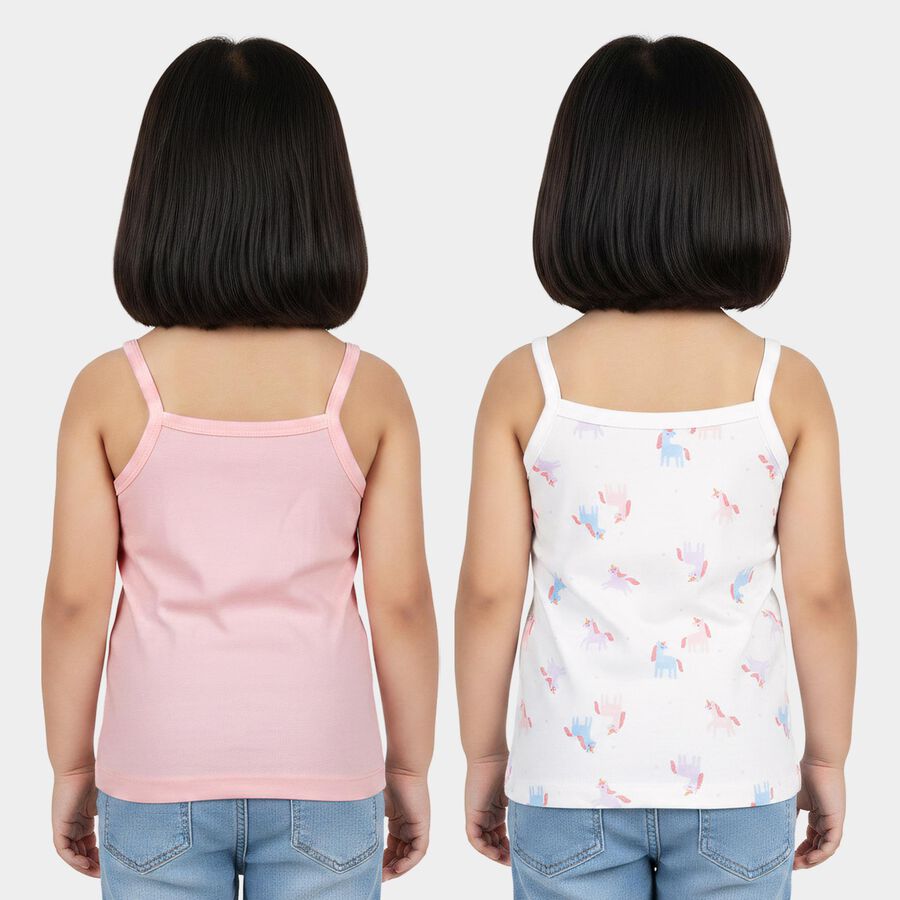 Girls Pink Cotton Vest, हल्का गुलाबी, large