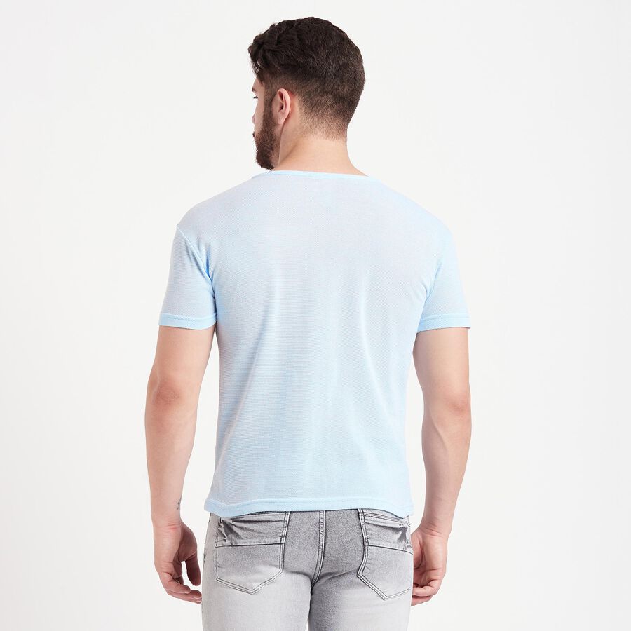 Solid Henley T-Shirt, Light Blue, large image number null