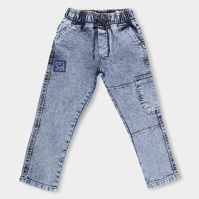 Kids Stonewashed Blue Slim Fit Jogger Jeans