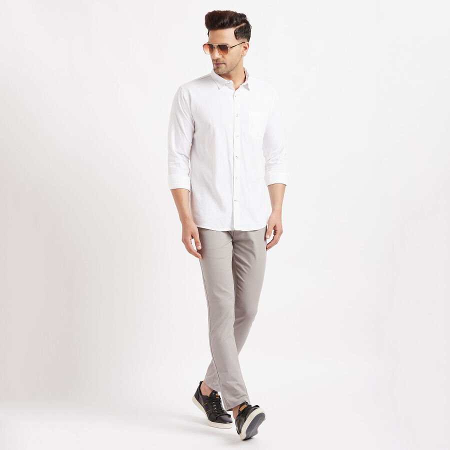 Cotton Solid Casual Shirt, White, large image number null