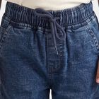 Boys Blue Cargo Fit Washed Jeans, Dark Blue, small