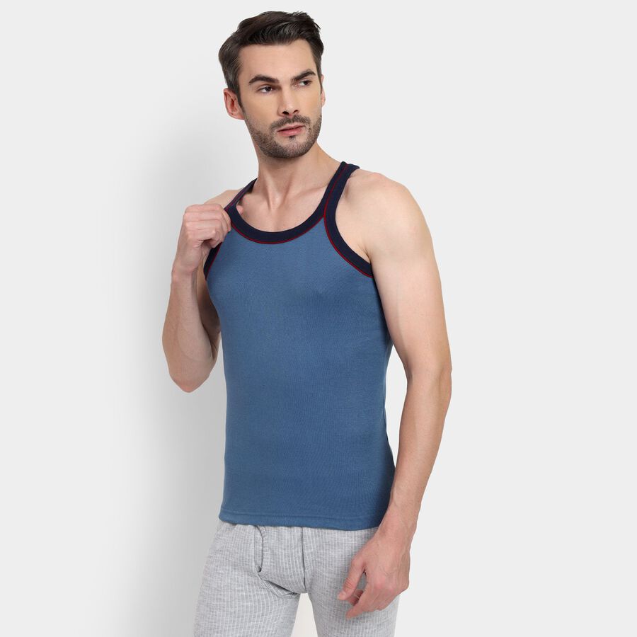 Men's 100% Cotton Gym T-Shirt , Dark Blue, large