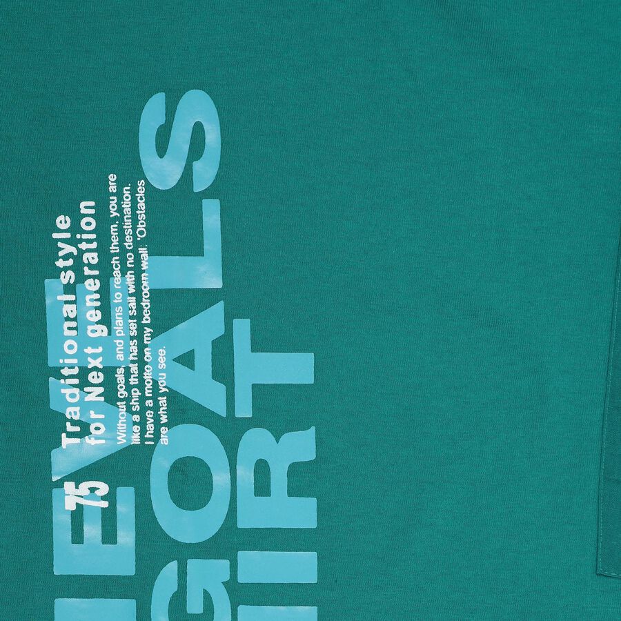Boys' 100% Cotton Half Sleeves T-Shirt, Dark Green, large image number null