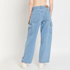 Ladies' Cotton Jeans, मध्यम नीला, small image number null