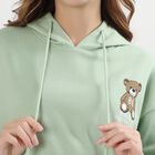 Women's Light Sage Green Hooded Neck Casual Sweatshirt, Light Green, small image number null