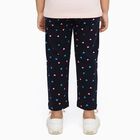 Girls' Navy Blue Heart Printed Cotton Blend Pyjama, नेवी ब्लू, small image number null