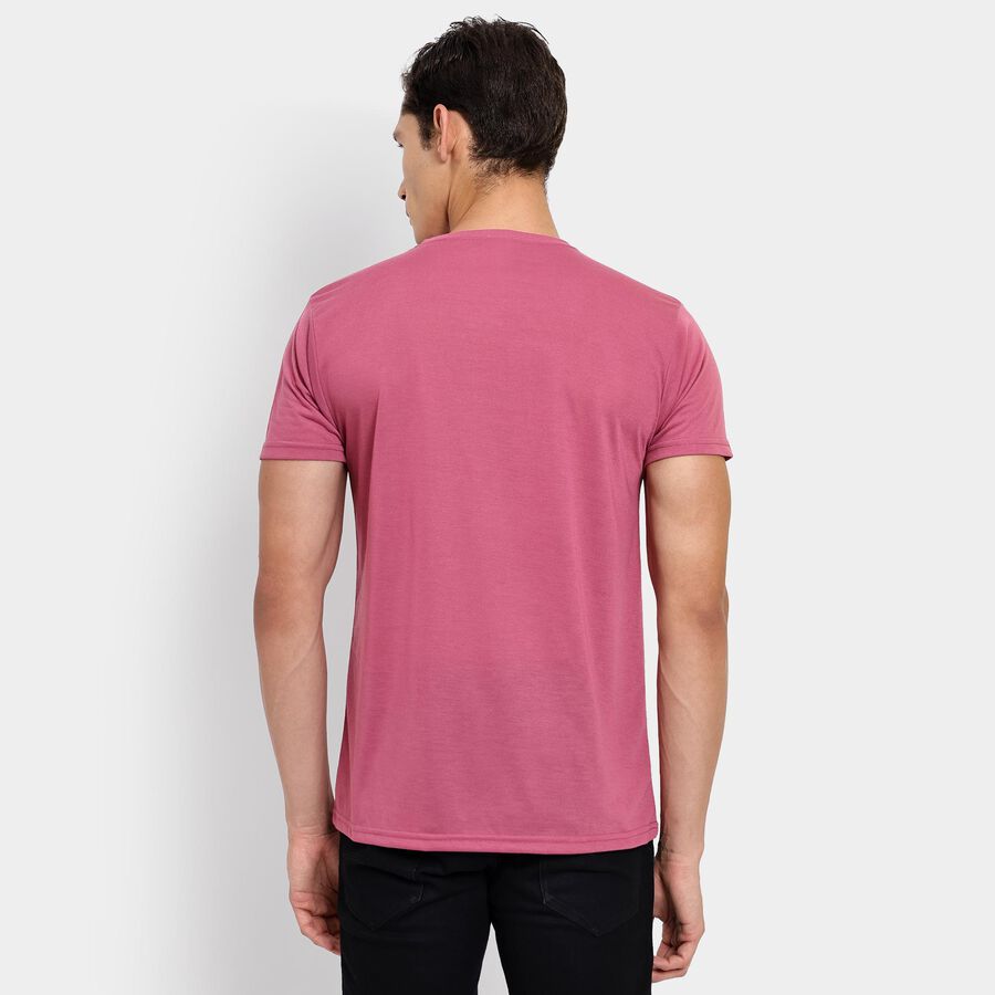 Men's Round Neck Half Sleeves T-Shirt, हल्का गुलाबी, large image number null