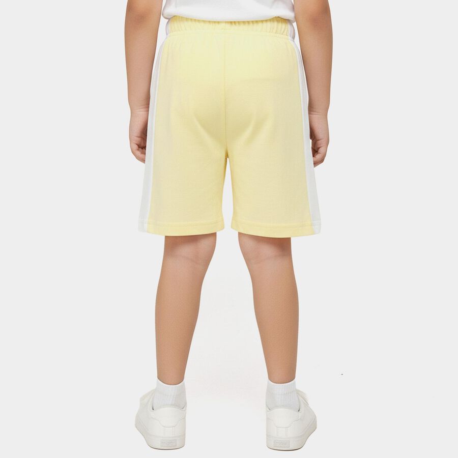 Boys' Yellow Regular Fit Printed Elastic Waist Bermuda Shorts, पीला, large