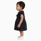 Infants' Deep Navy Blue Polka Dot Ruffle Frock, नेवी ब्लू, small image number null