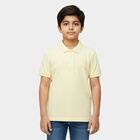 Boys' Yellow Round Neck Casual T-Shirt, पीला, small