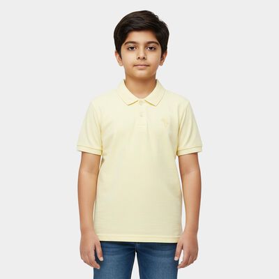 Boys' Yellow Round Neck Casual T-Shirt