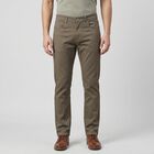 Men's Brown Slim Fit Solid Jeans, भूरा, small