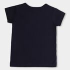 Kids' Deep Midnight Navy Blue Crew Neck Casual T-Shirt, Navy Blue, small image number null