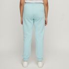 Girls' Light Aqua Embroidered Glitter Waist Pyjama, एक्वा, small image number null