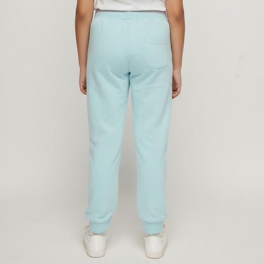 Girls' Light Aqua Embroidered Glitter Waist Pyjama, एक्वा, large image number null