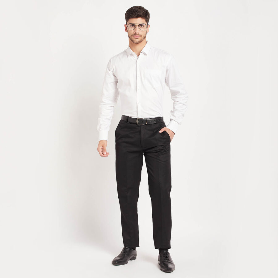 Cotton Solid Formal Shirt, White, large image number null