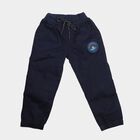 Boys' Navy Blue Logo Patch Jogger Trousers, नेवी ब्लू, small