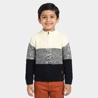 Boys' Navy Blue Zip Neck Half Zip Pullover, नेवी ब्लू, small