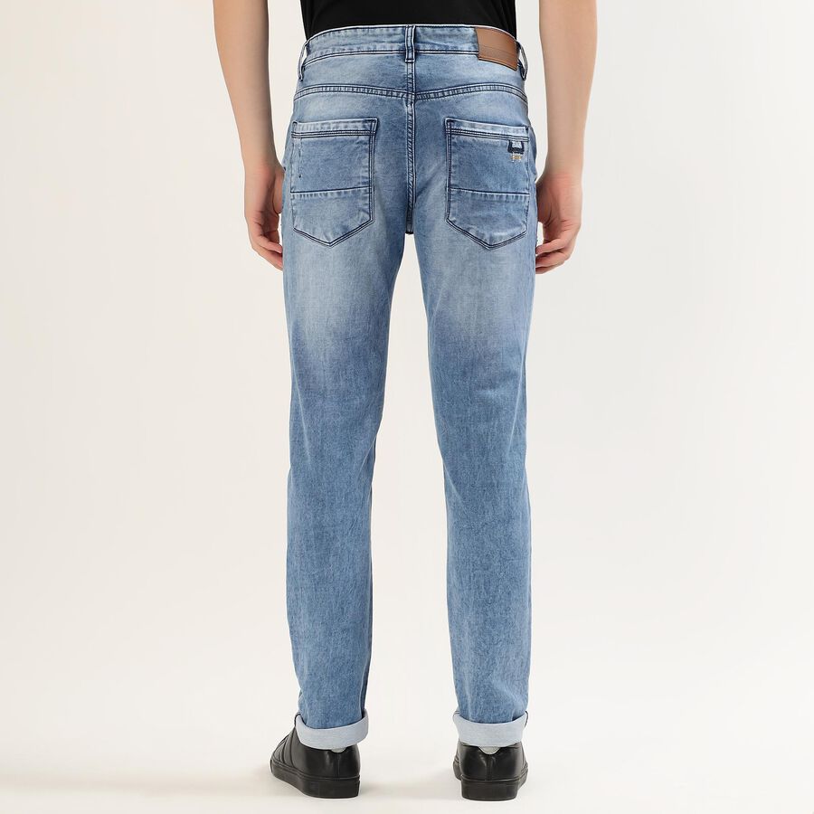 Men's Light Blue Skinny Fit Jeans, मध्यम नीला, large image number null