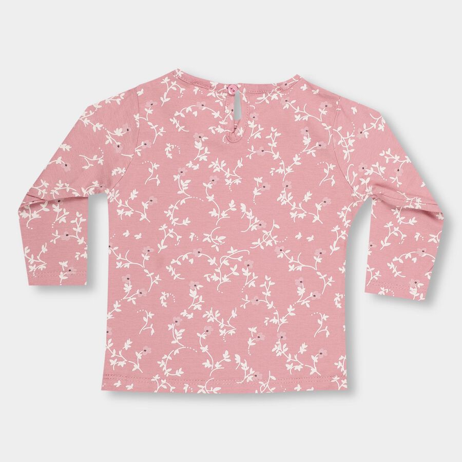 Infants' Soft Pink Round Neck Casual T-Shirt, बैंगनी, large image number null