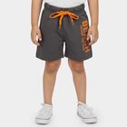 Boys Charcoal Regular Fit Printed Bermuda Shorts, Charcoal, small