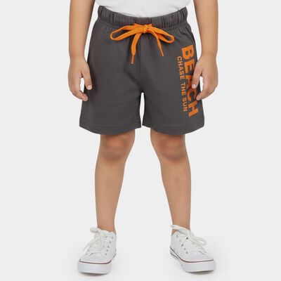 Boys Charcoal Regular Fit Printed Bermuda Shorts