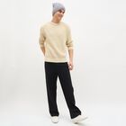 Men's Light Grey Knitted Beanie Cap, मिश्रित हल्का ग्रे, small