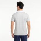 Men's White Polo Neck Striped Regular Drifit T-Shirt, White, small