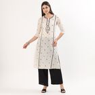 Women's Black Cotton Round Neck Solid Kurta, Black, small