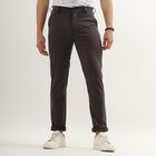 Men's Cross Pocket Slim Fit Casual Trousers , गहरा ग्रे, small image number null