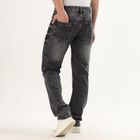 Men's Charcoal Black Straight Fit Five-Pocket Jeans, Light Grey, small image number null
