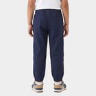 Boys' Navy Blue Logo Patch Jogger Trousers, नेवी ब्लू, small