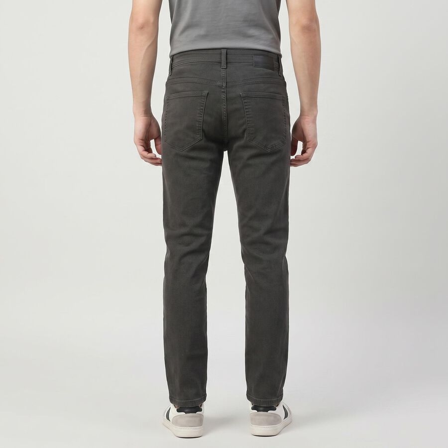Men's Dark Grey Straight Fit Solid Jeans, Dark Grey, large