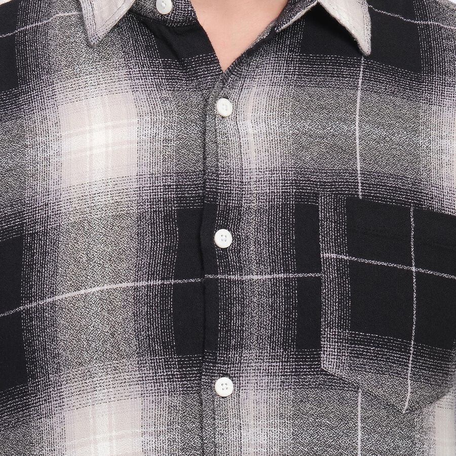 Men's 100% Cotton Casual Shirt&nbsp;&nbsp;, काला, large