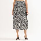Women's Black Flared Calf-Length Skirt, Black, small image number null