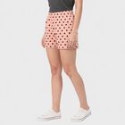 Women's Pink Regular Fit Polka Dot Shorts, गुलाबी, small