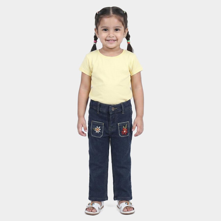 Girls' Jeans, Dark Blue, large