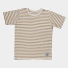 Boys Beige Round Neck Casual Half Sleeve T-Shirt, Beige, small