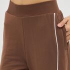 Women's Chocolate Brown Relaxed Fit Side-Piped Track Pants, Brown, small image number null